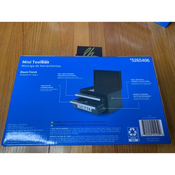 New 25th Anniversary Kobalt Mini Toolbox Black Two Drawer - Picture 5 of 7